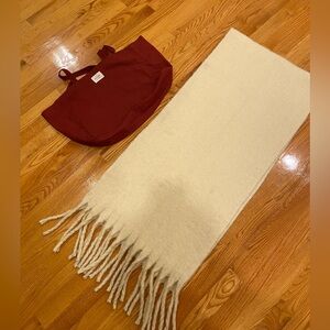 Sezane ecru scarf and tote
